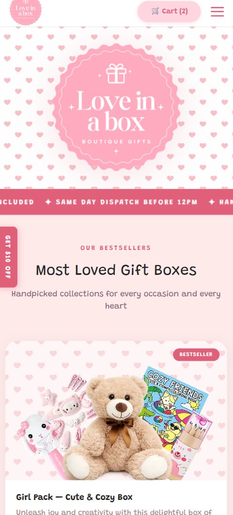Love in a Box shown on a phone